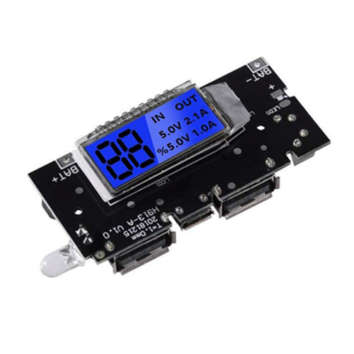 Dual USB Power Bank Circuit with LCD Display